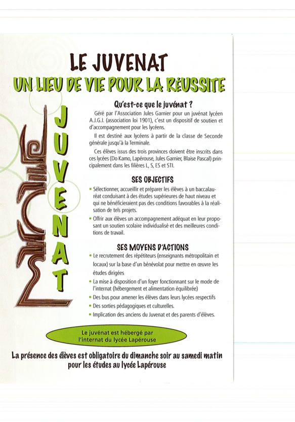 Le nouveau flyer du Juvenat