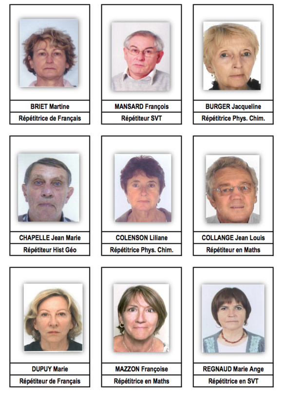 Le trombinoscope 2015 des répétiteurs