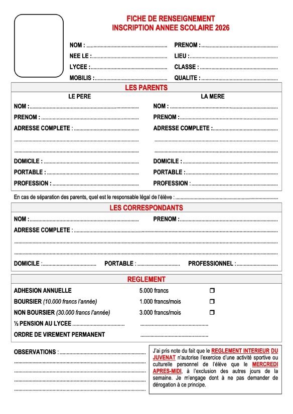 Dossier pour la campagne d'appel à candidatures pour la rentrée 2026