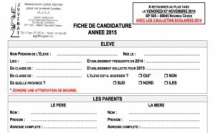 Les fiches de candidature 2015